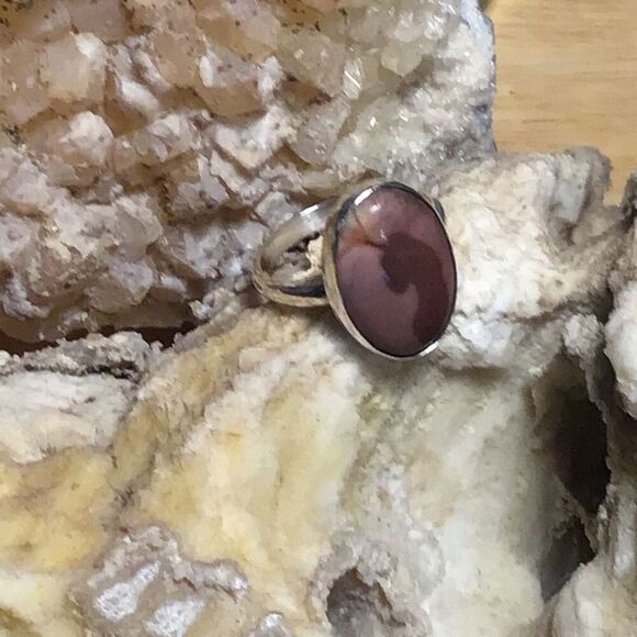Ring, Chocolate Brown Agate & Sterling Silver Ring, size 7.5, NEW, Handmade - Picture 6 of 8